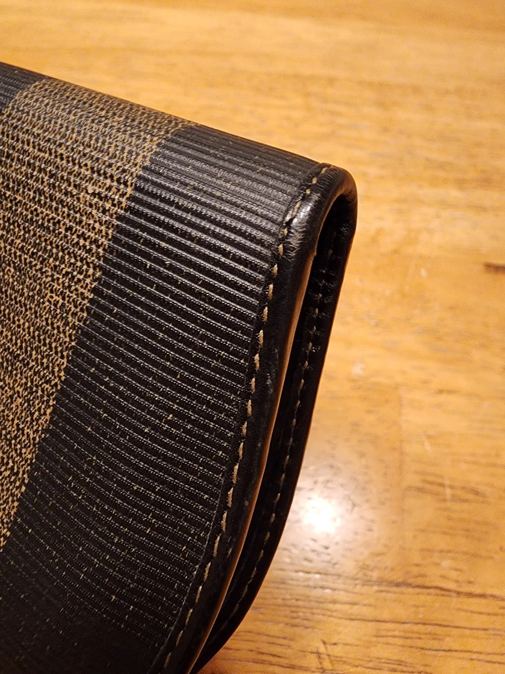 vintage Fendi Pequin Stripe half-moon bifold Wallet